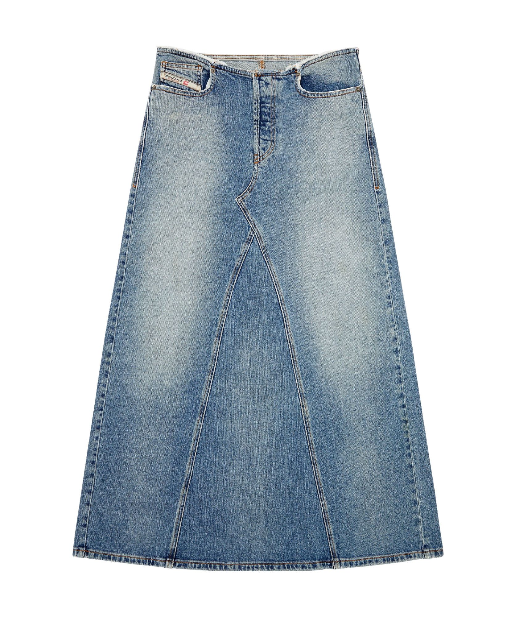Diesel Gonna Lunga In Denim Comfort In Blue