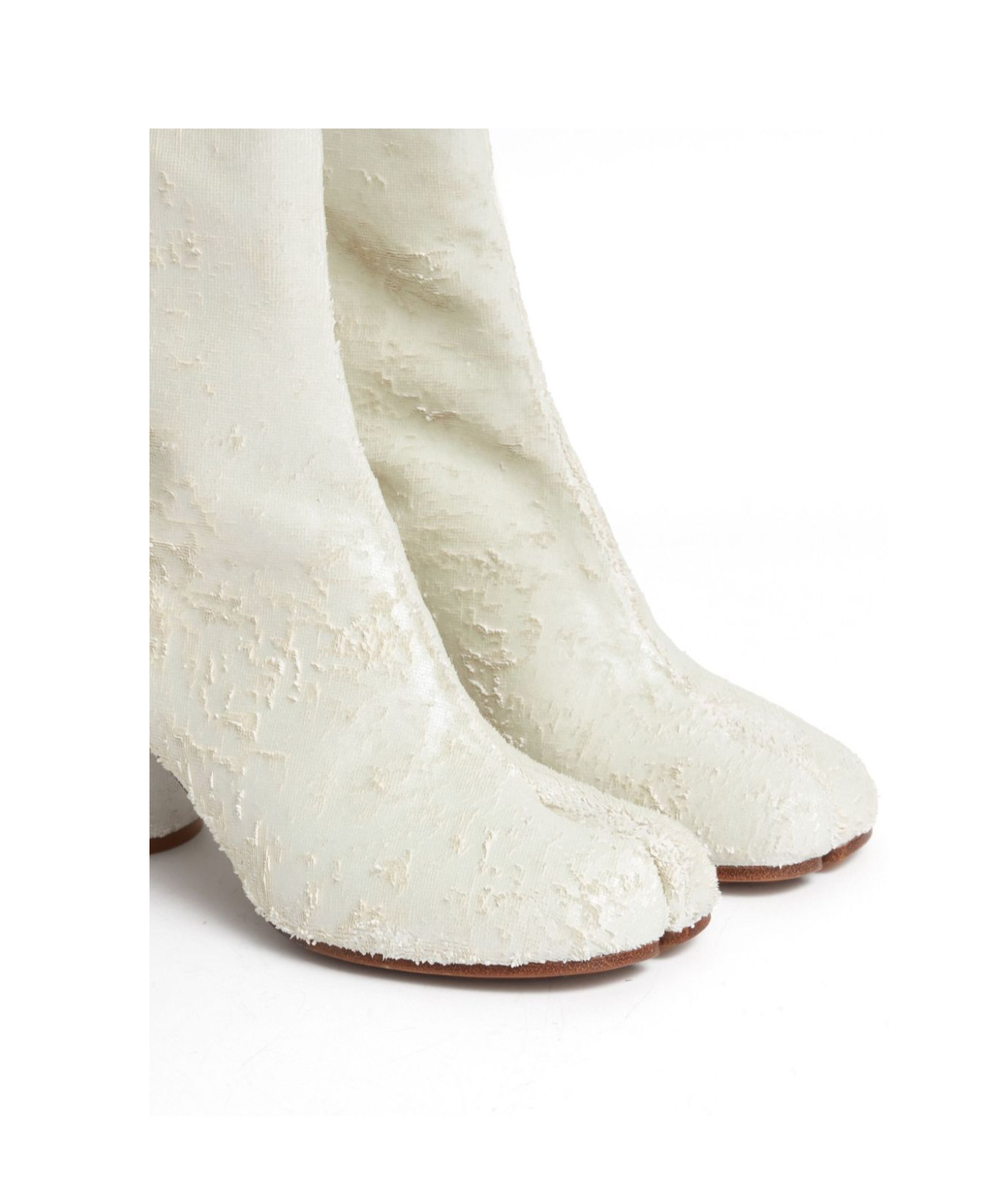 Shop Maison Margiela 60mm Tabi Ankle Boots In White
