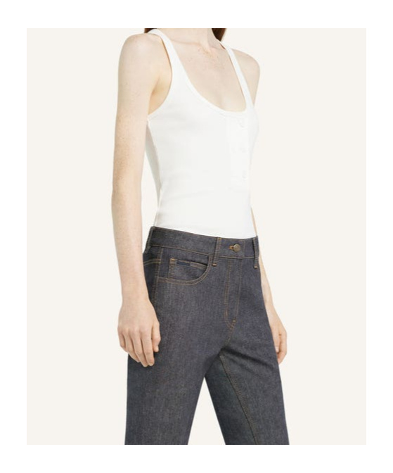 Courrèges Courregès Tank Top Twist 90's Rib In White