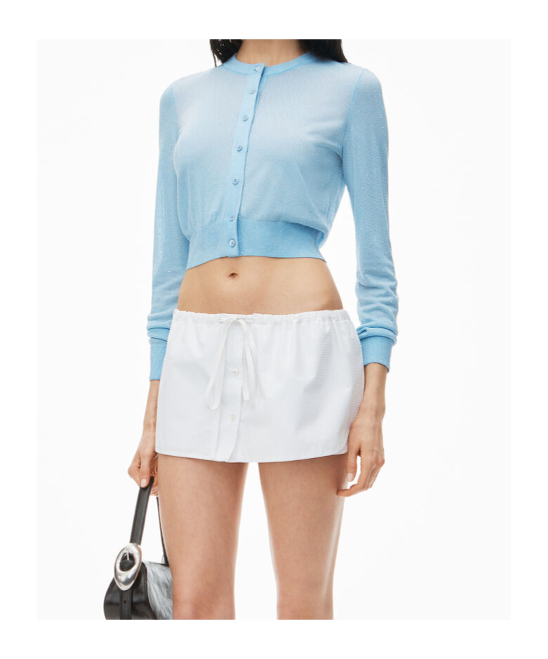 ALEXANDER WANG CRYSTAL HEAT-SET TRIM CARDIGAN