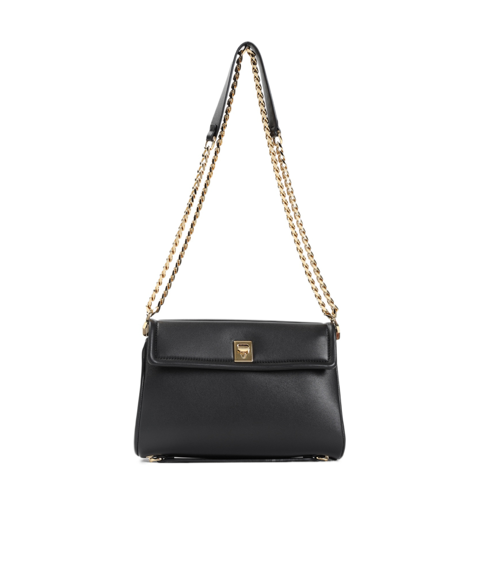 Valentino Vlogo The Bold Leather Medium Bag In Black