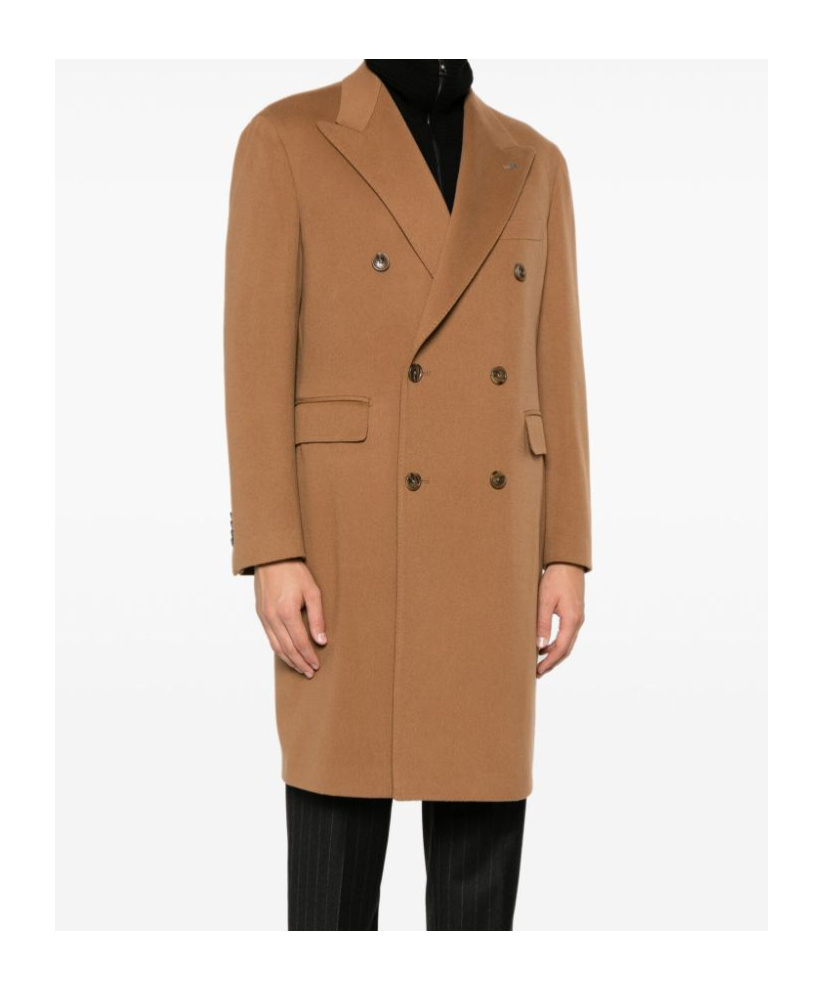 Tagliatore Double-breasted Coat In Brown