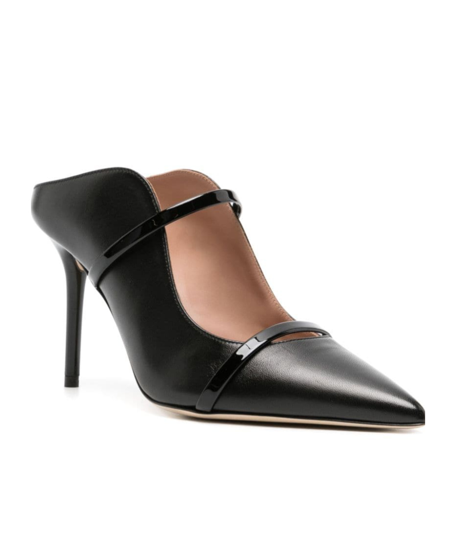 Malone Souliers Pointed Toe Mules With Glossy Strap Details In Animal Print