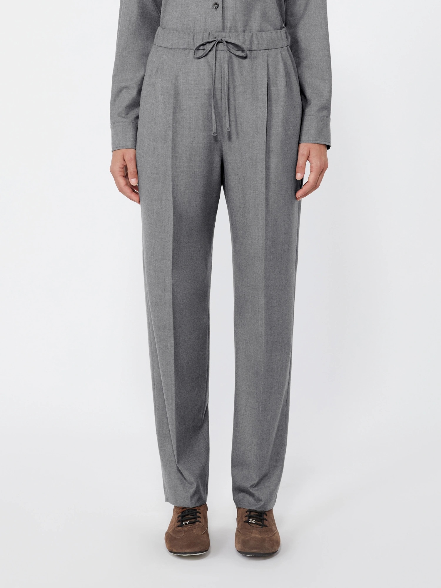 Max Mara Pleated-front Drawstring Trousers In Neutral