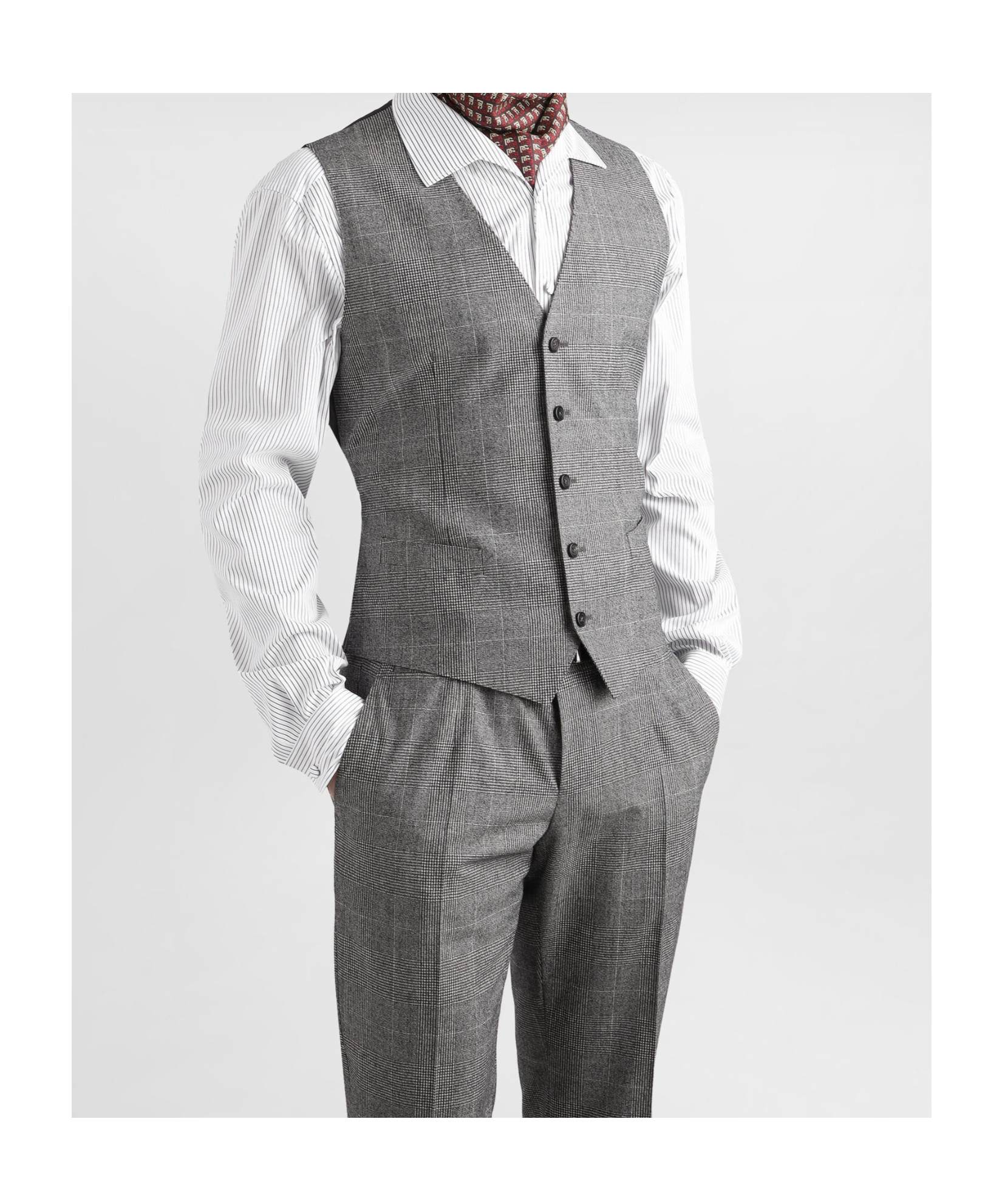 Dolce & Gabbana Check-pattern Three-piece Suit In Gray