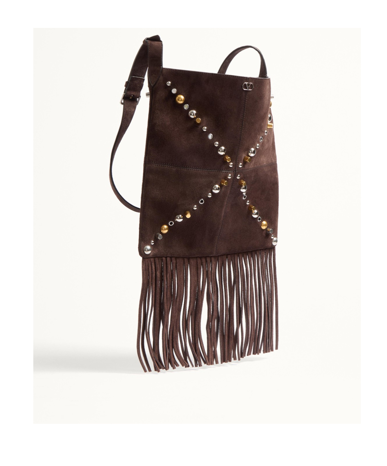 Valentino Suede Nellcote Cross-body Bag In Black