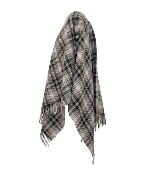 Shop Woolrich Plaid-check Cape In Gray