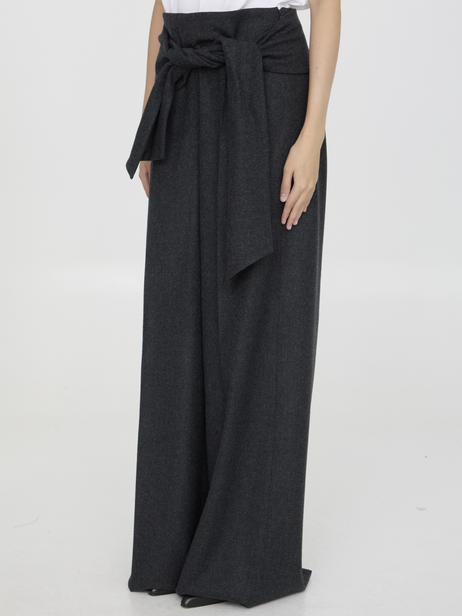 Max Mara Wide-leg Casual Pants In Black