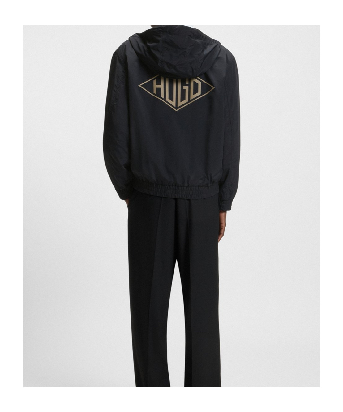 Hugo Boss Mens Hugo Logo-print Regular-fit Windbreaker Jacket