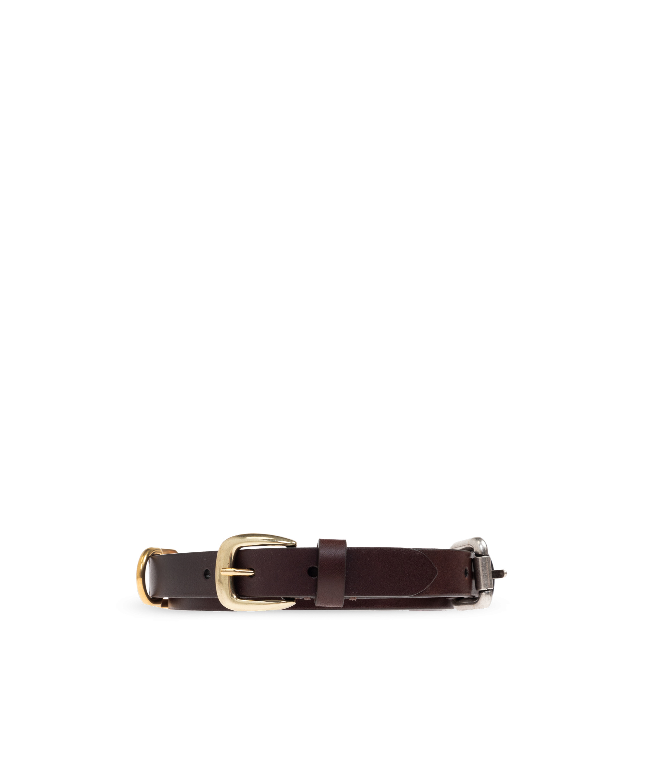 Etro Leather Belt With Buckles In Brown