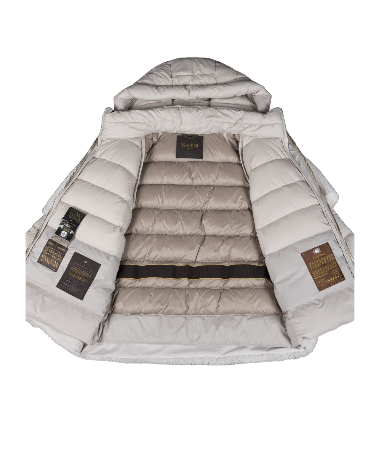 Moorer Hooded Down Jacket In White