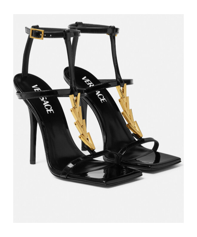 Versace V2025 Chain Sandal In Black