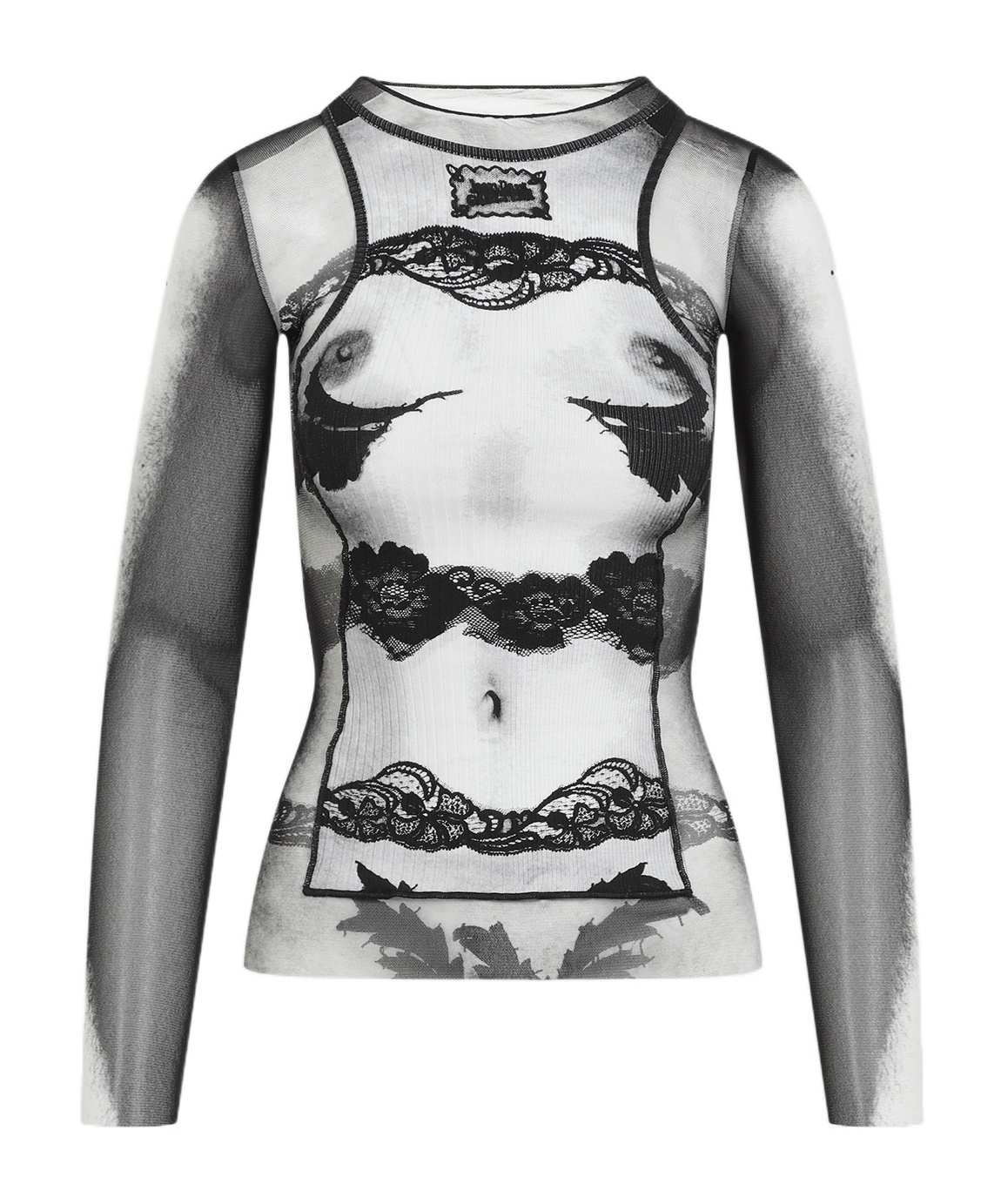 Jean Paul Gaultier Body Lace Mariniere Top In Multi