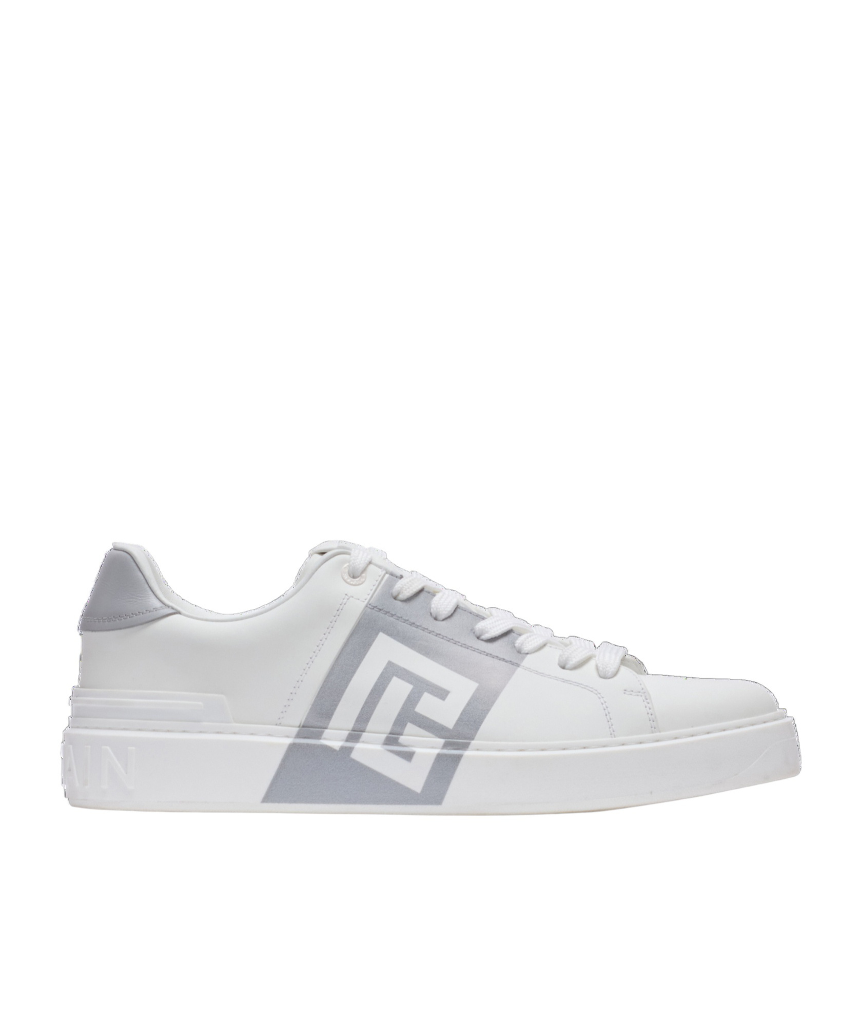 Balmain B-court Trainers In Calfskin In White