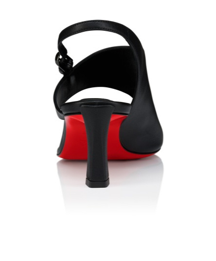 Christian Louboutin Viva Condora Asymmetrical Red Sole Sandals In Black