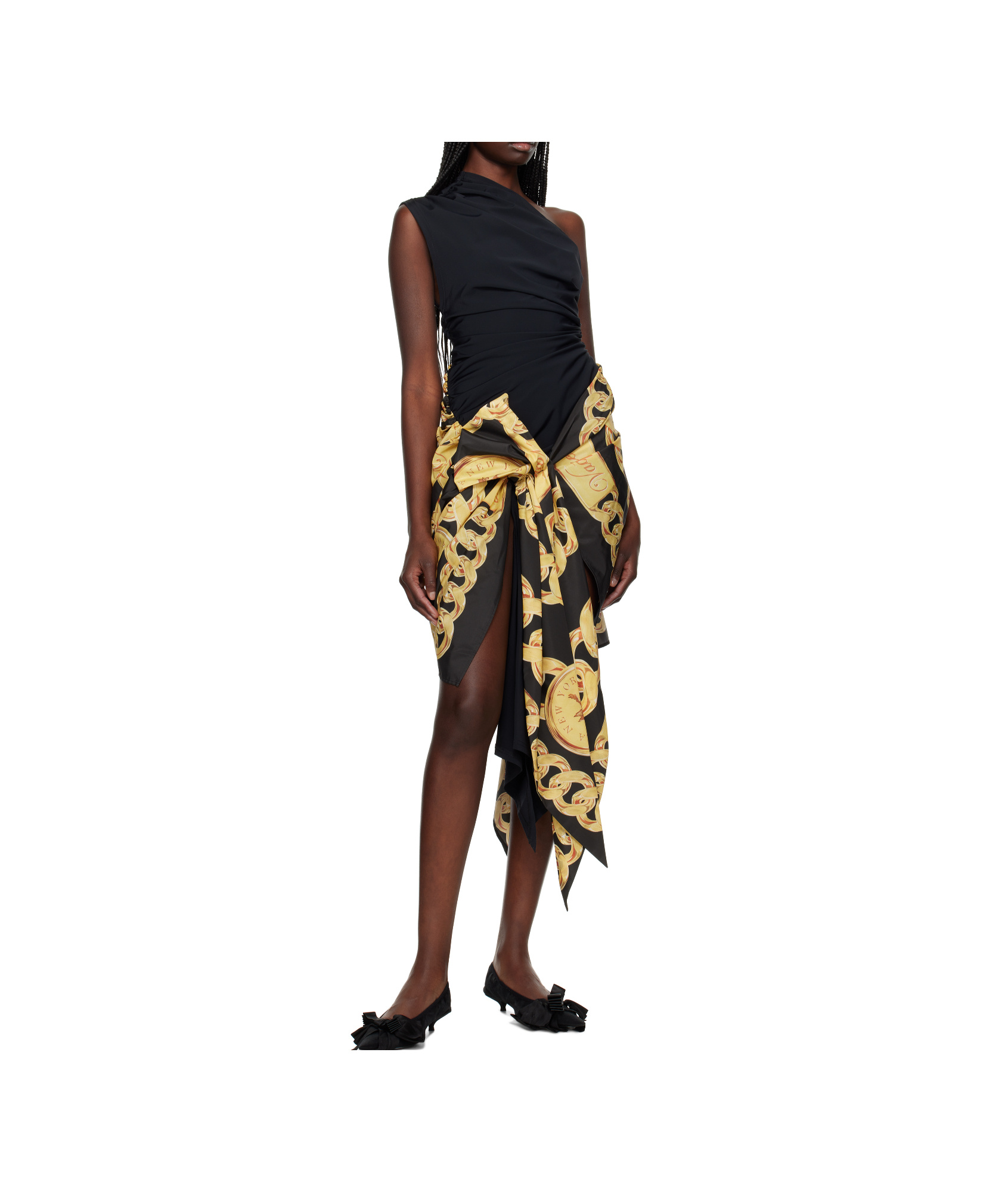 Vaquera Draped One-shoulder Dress