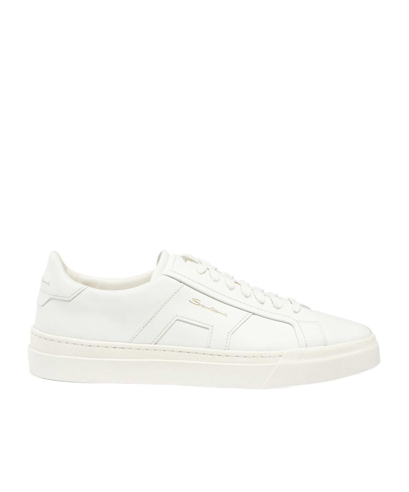 Shop Santoni Double Buckle Low-top Sneakers In White