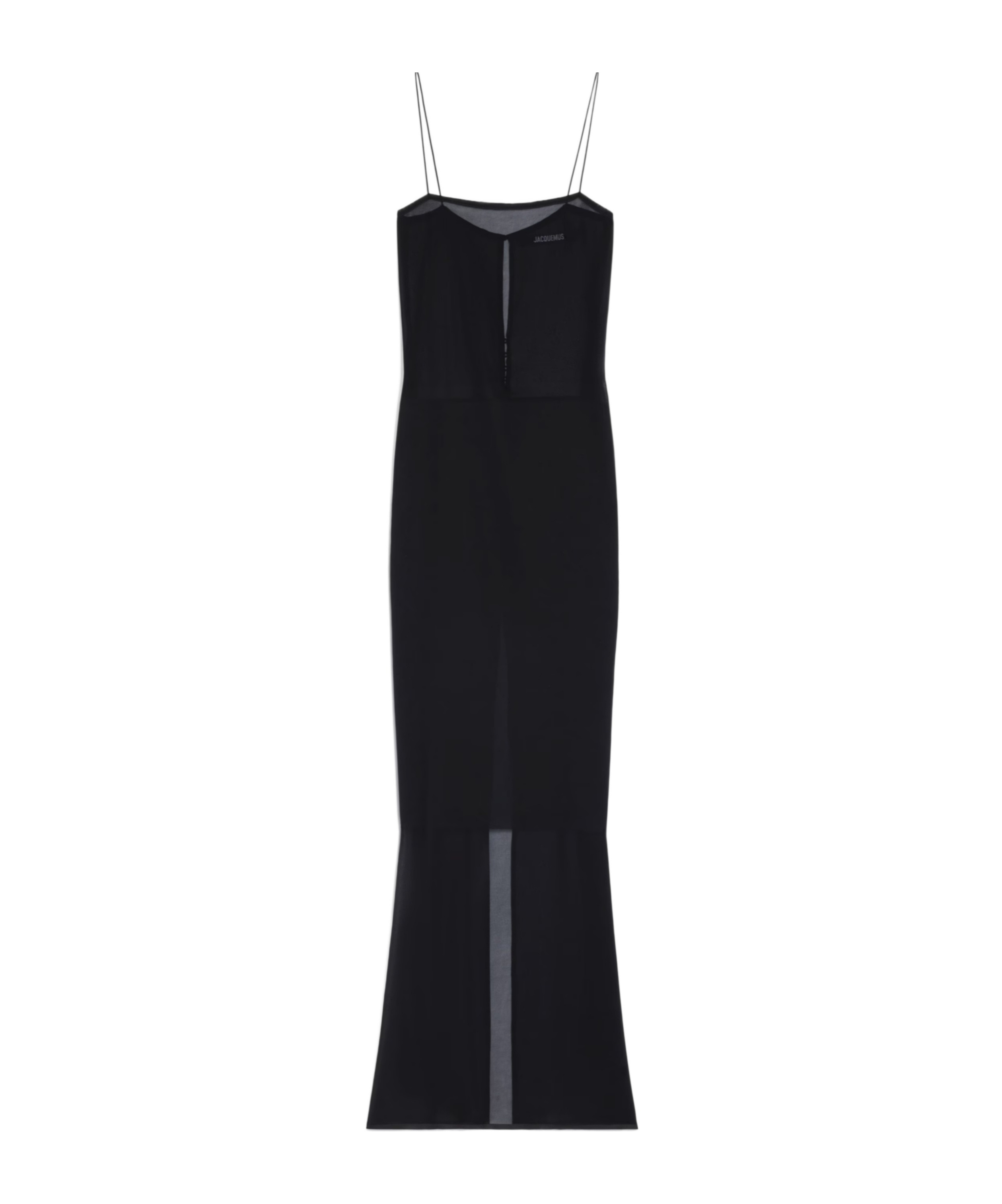 Shop Jacquemus Long Sheer Dress In Black