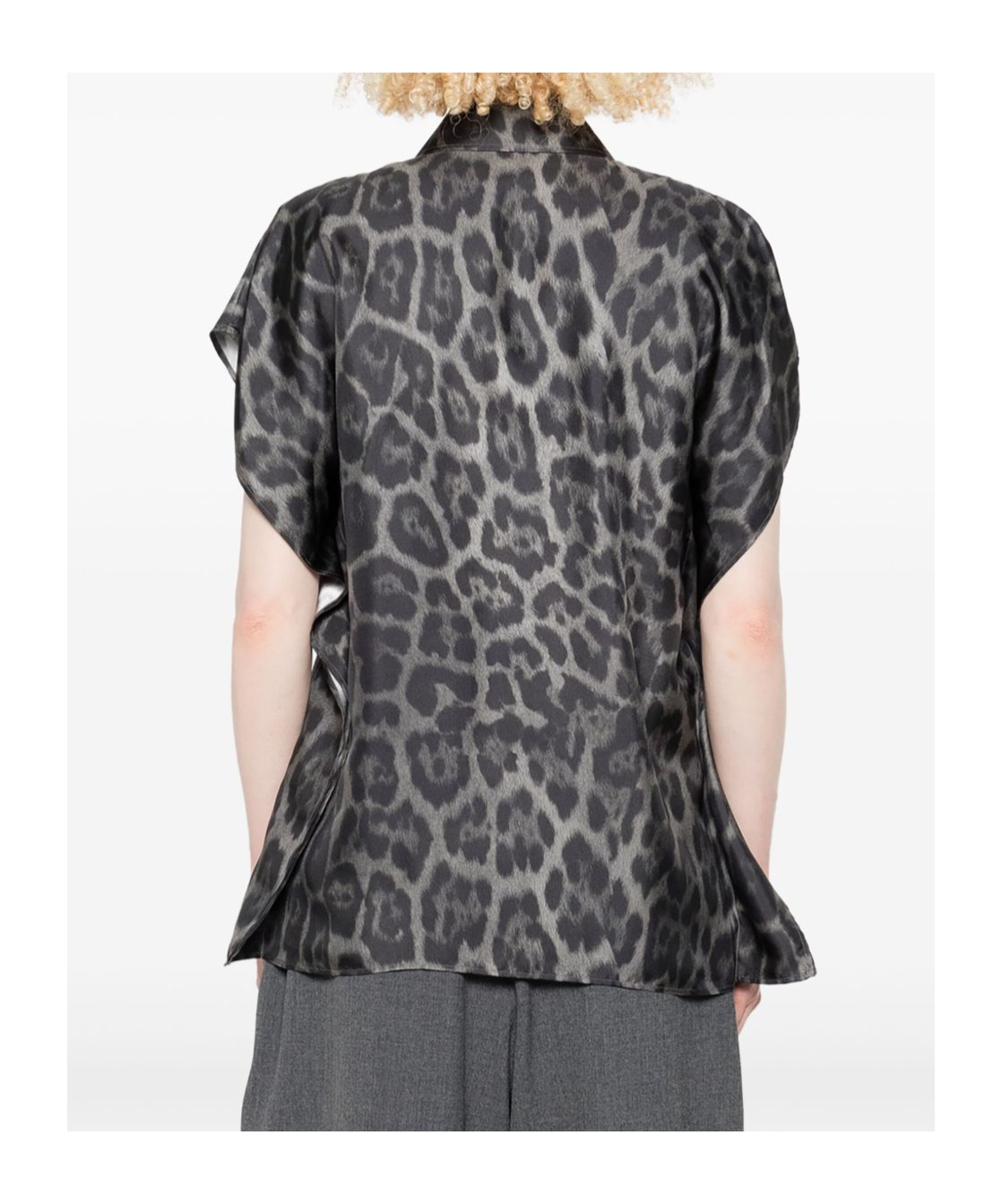 Stella Mccartney Leopard-print Sleeveless Blouse In Gray