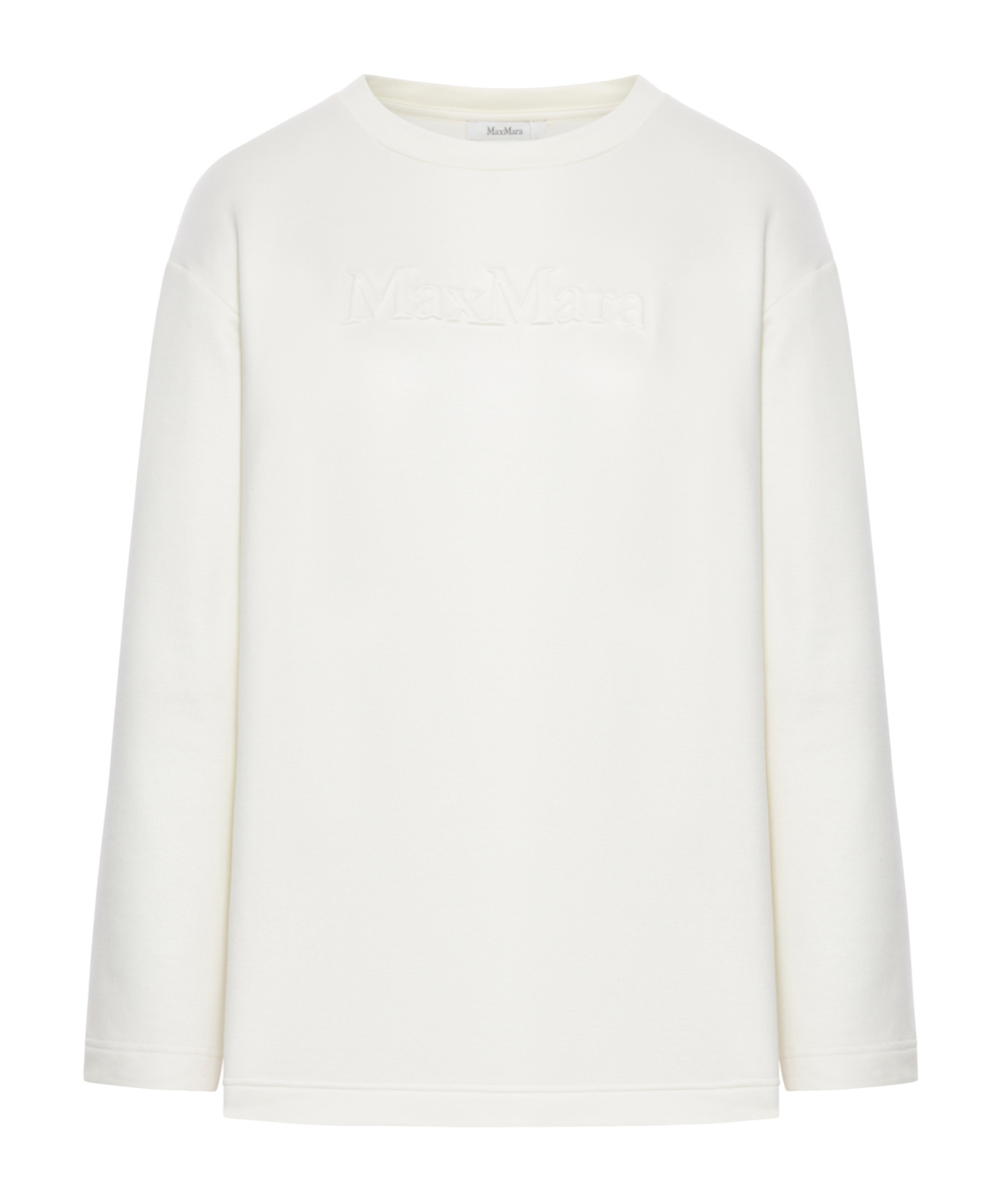 Max Mara Crew Neck Long Sleeve Sweatshirt In White