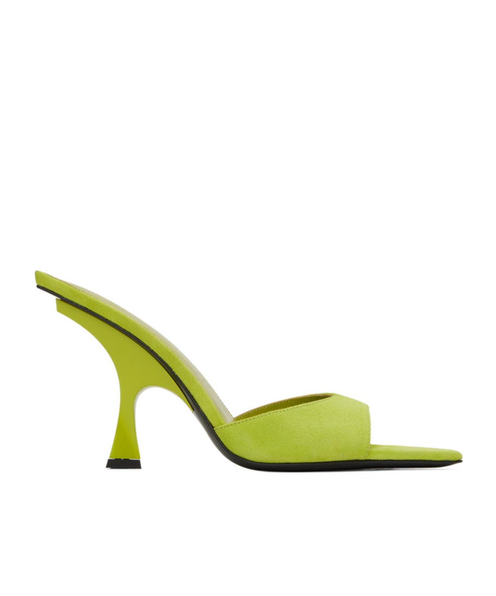 Attico Ester Open-toed Heels In Green