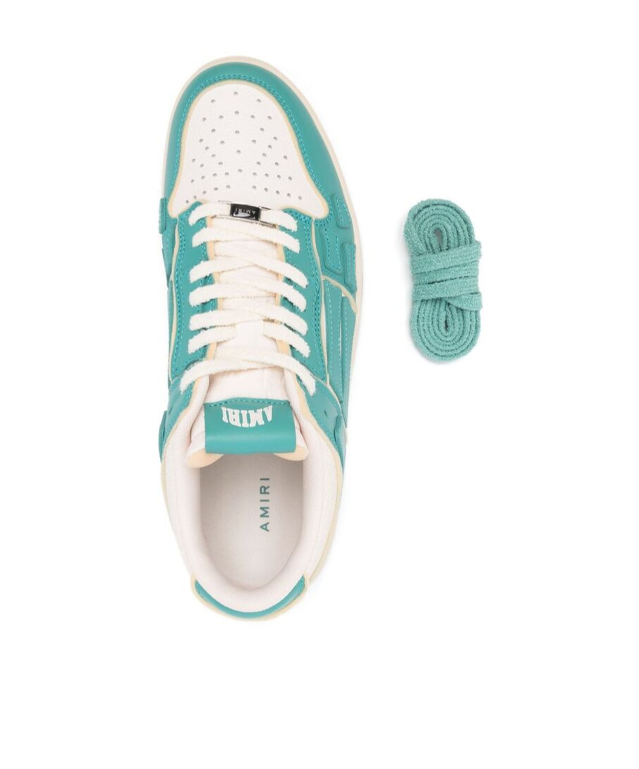 Amiri Collegiate Skel Top Low Sneaker Sea Blue White In White