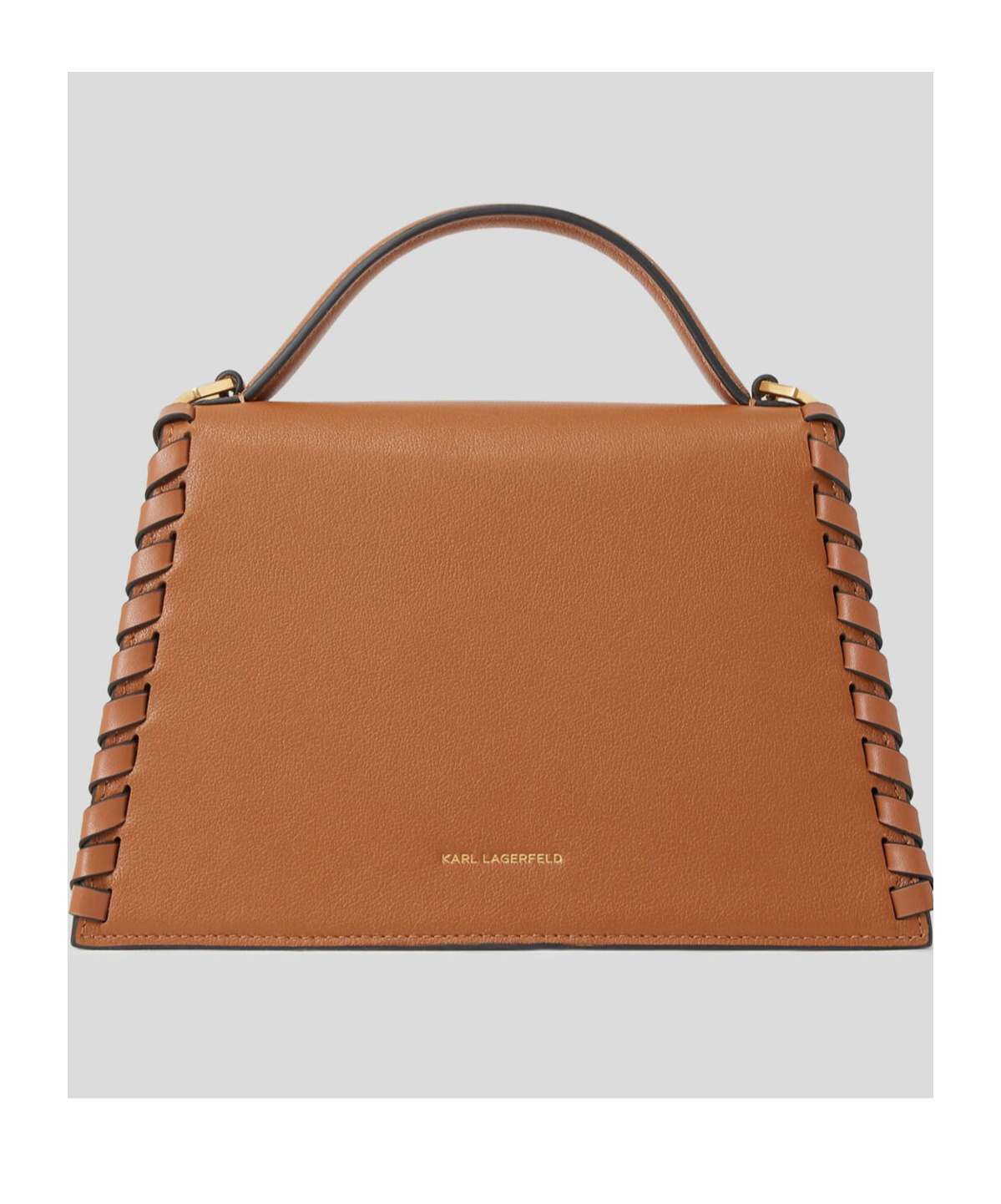 Karl Lagerfeld Medium Signature Crossbody Bag In Brown