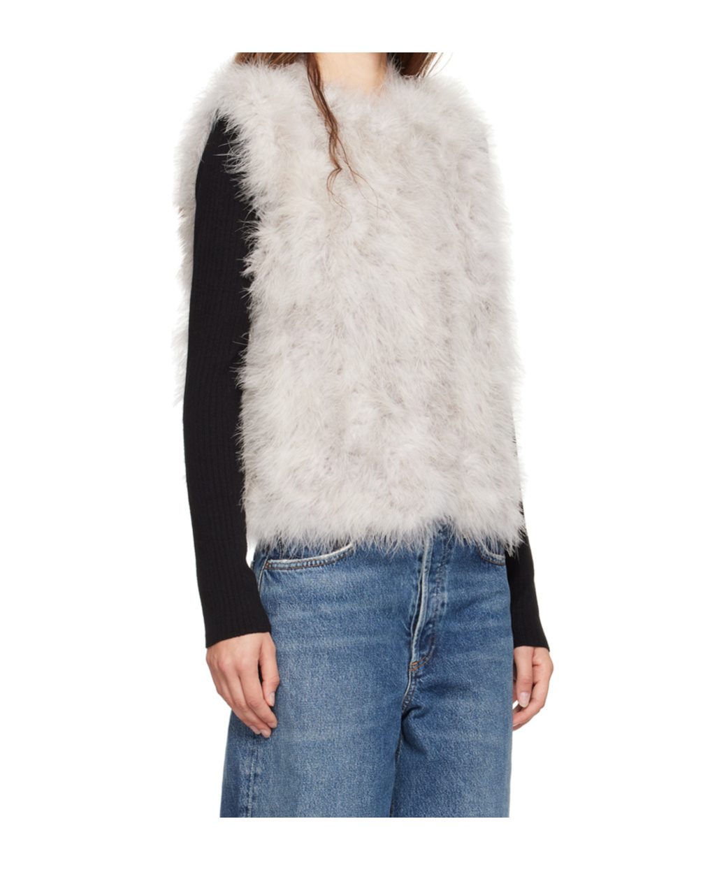 YVES SALOMON ROUND-NECK VEST