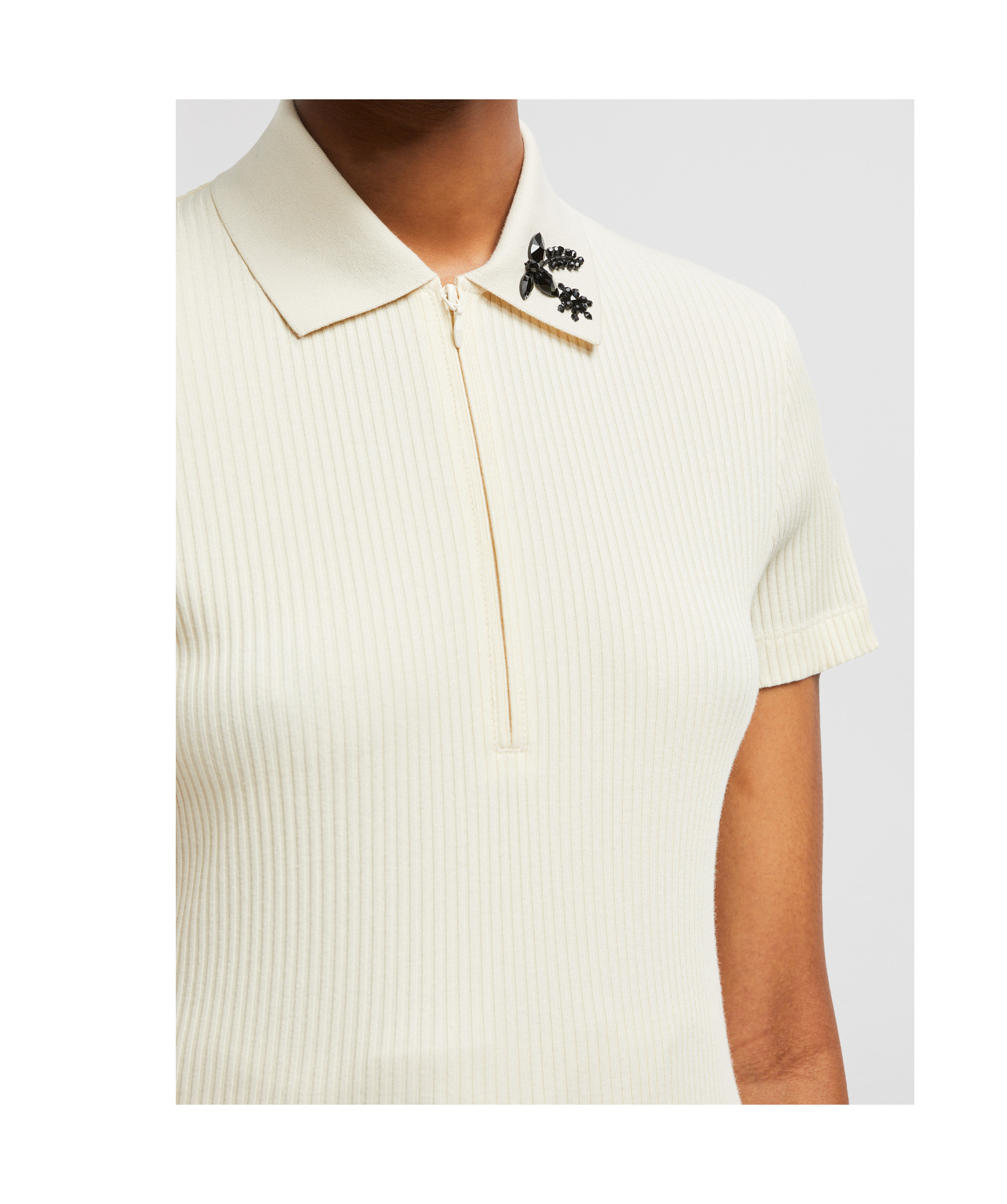 Moncler Short-sleeved Polo Shirt In Nude