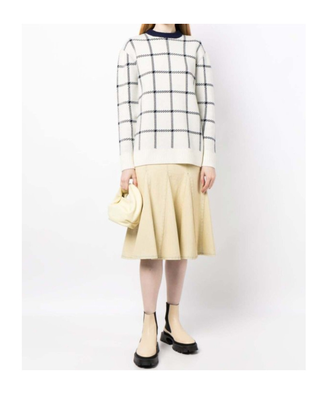Jw Anderson Check-print Wool Jumper In White
