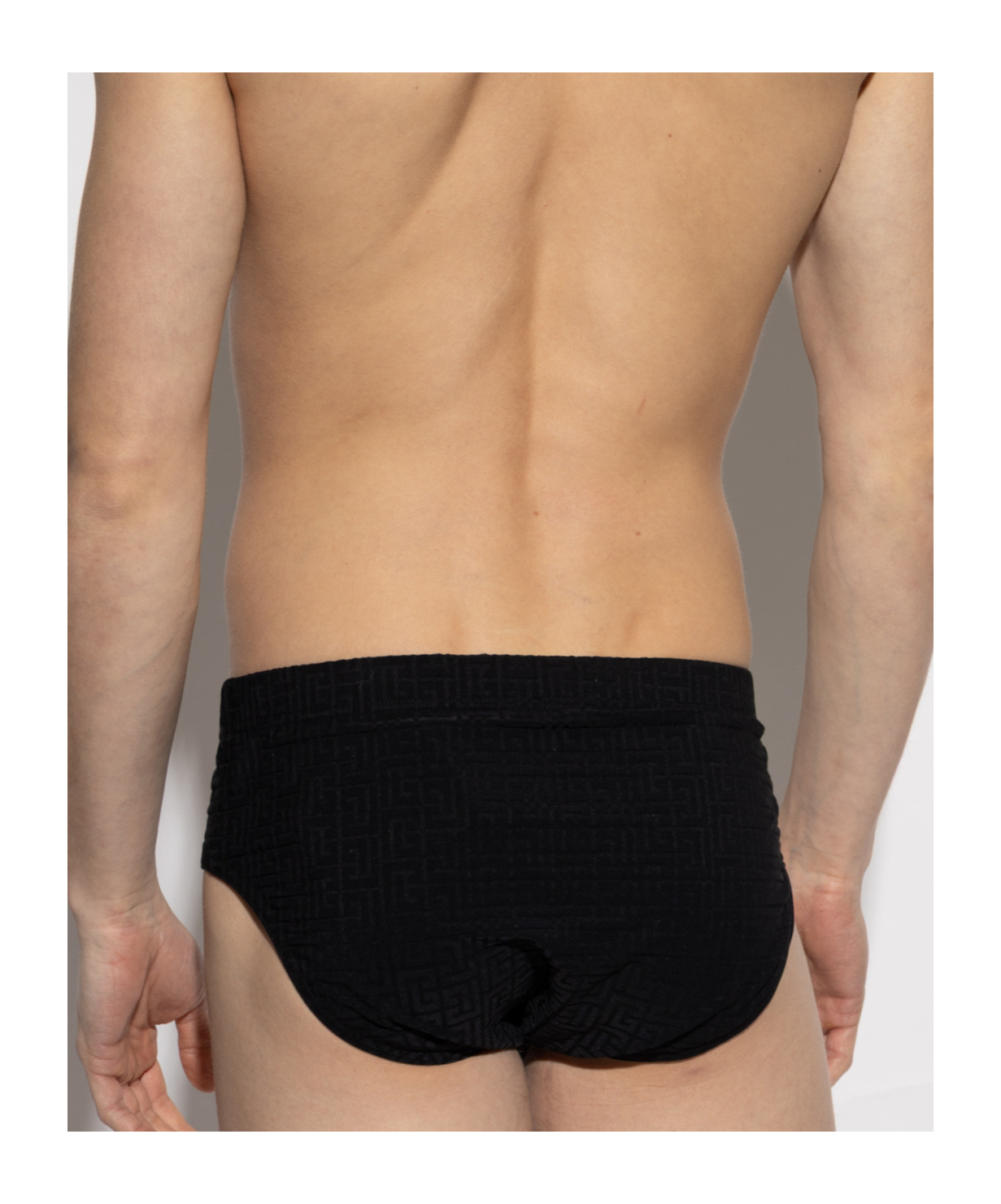 Balmain Elastic Waist Swimming Trunks In Black