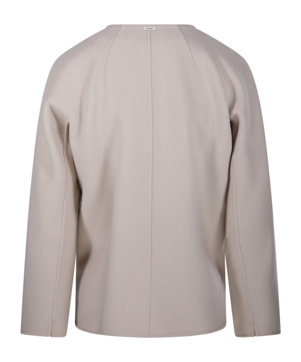 Shop Max Mara 's Double-breasted Crewneck Coat In Gray