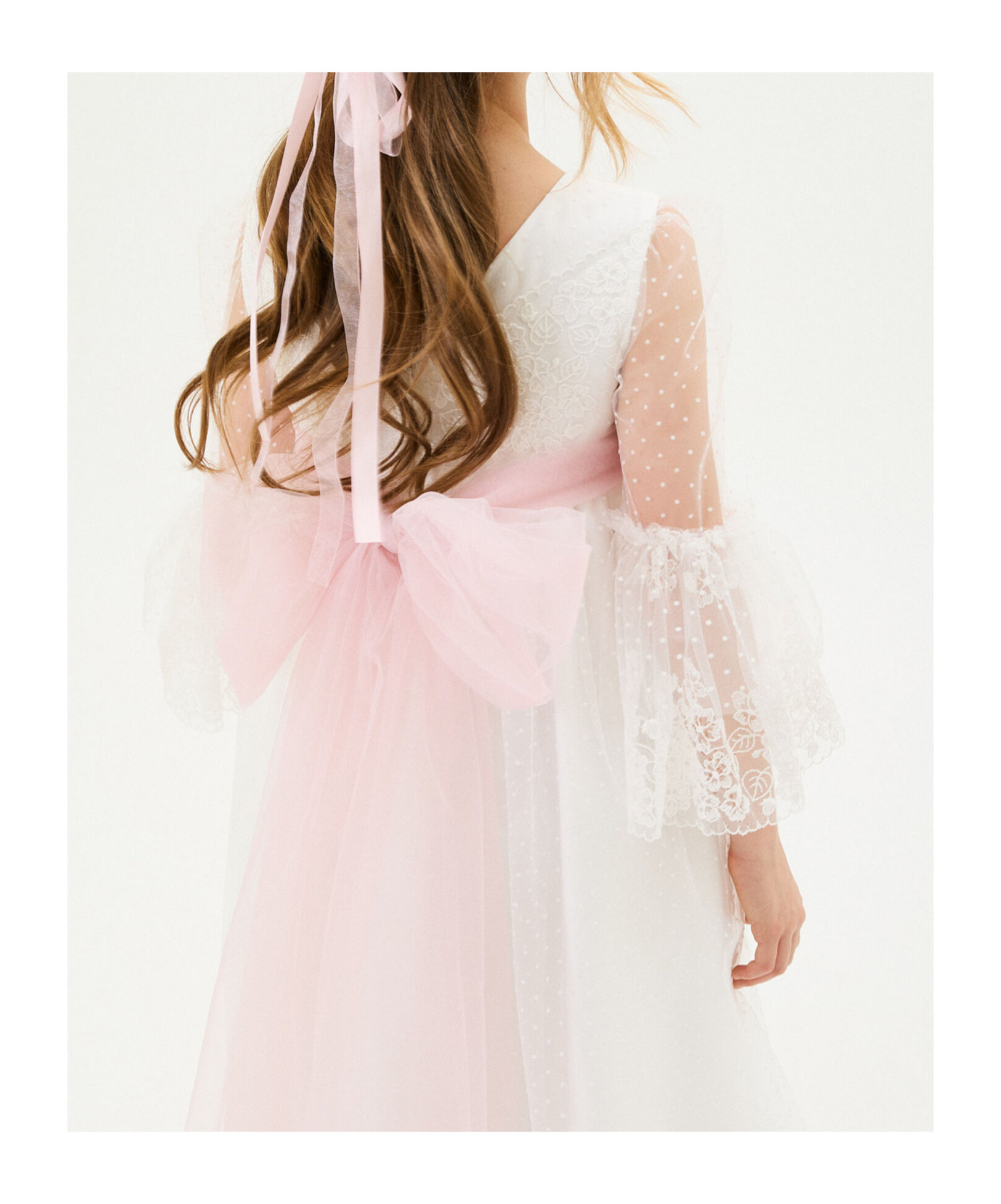 Monnalisa Tulle Dress In White