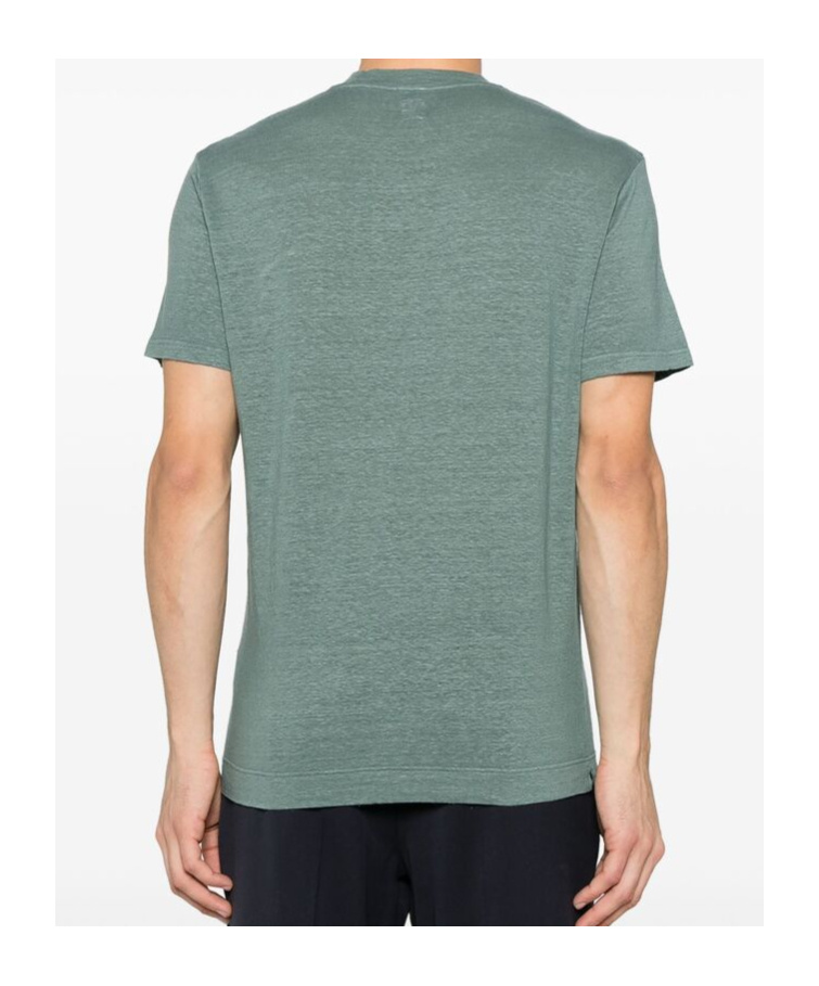 Fedeli Open-necked Black Shirt In Green