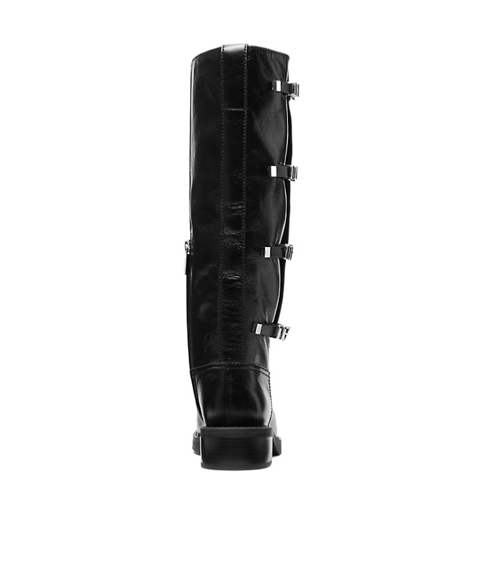 Michael Kors Darrington Crackled Leather Boot In Black