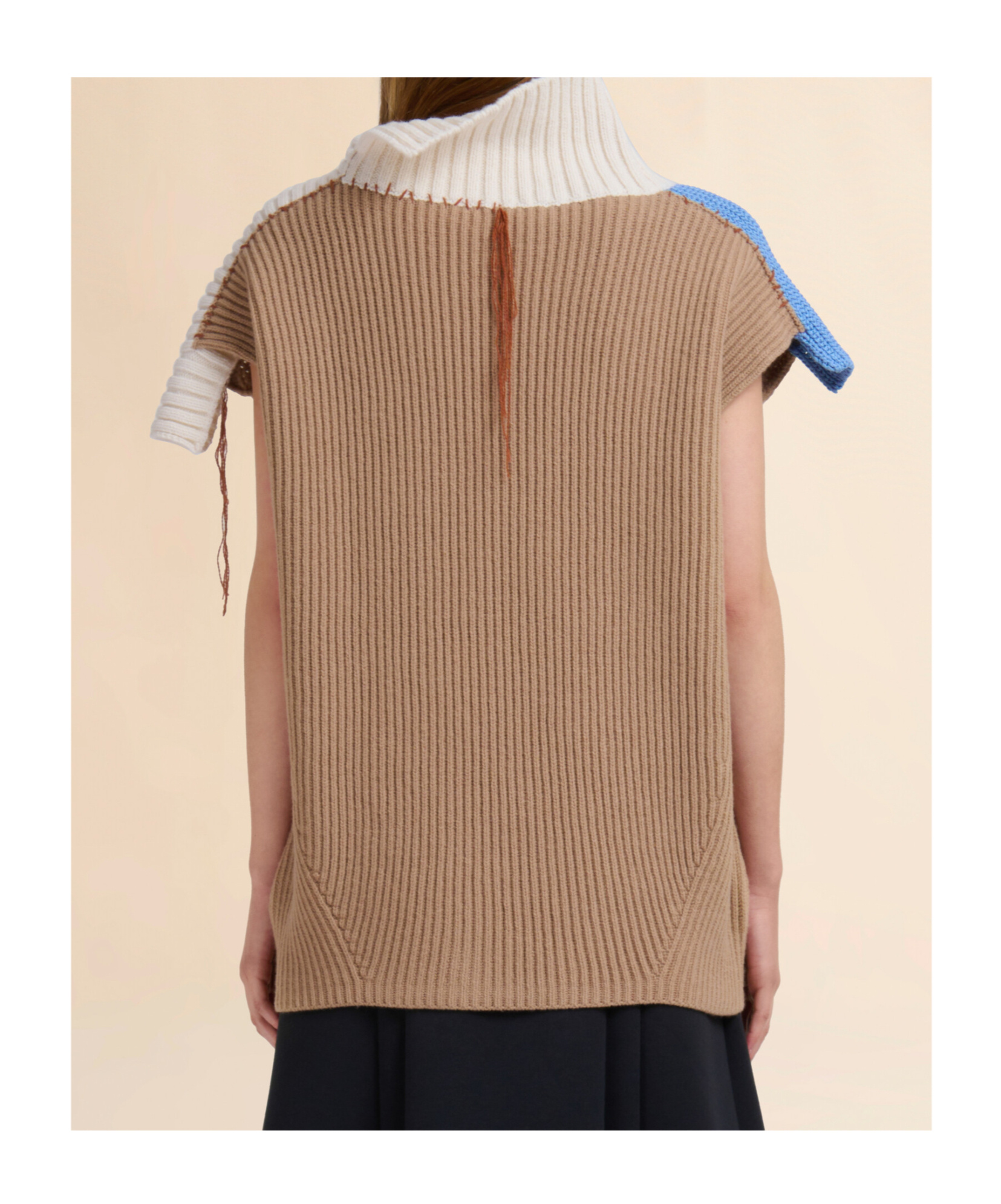 Marni Brown Wool And Cotton Jumper In Mixed Knits In Neutral