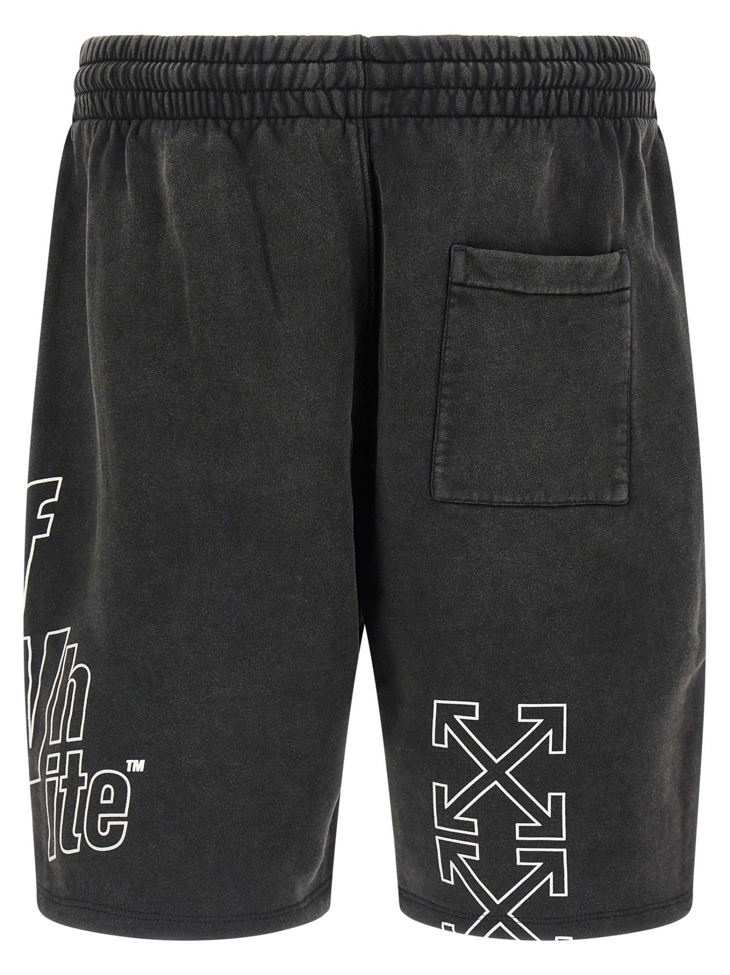 Off-white Outline Arrow Skate Bermuda Shorts In Black