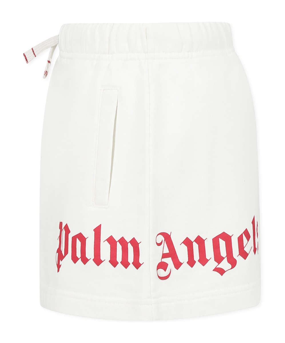 Palm Angels Letter Logo Skirt In White