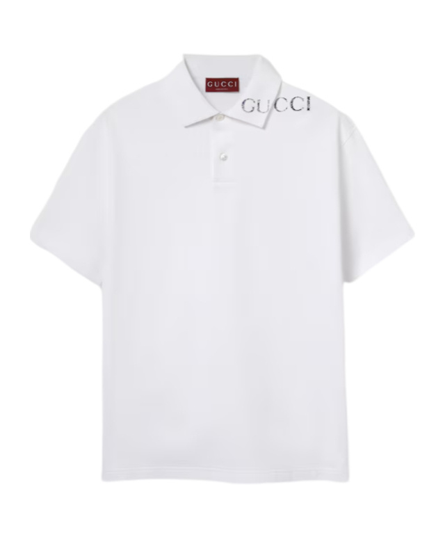 GUCCI PRINTED COTTON POLO SHIRT