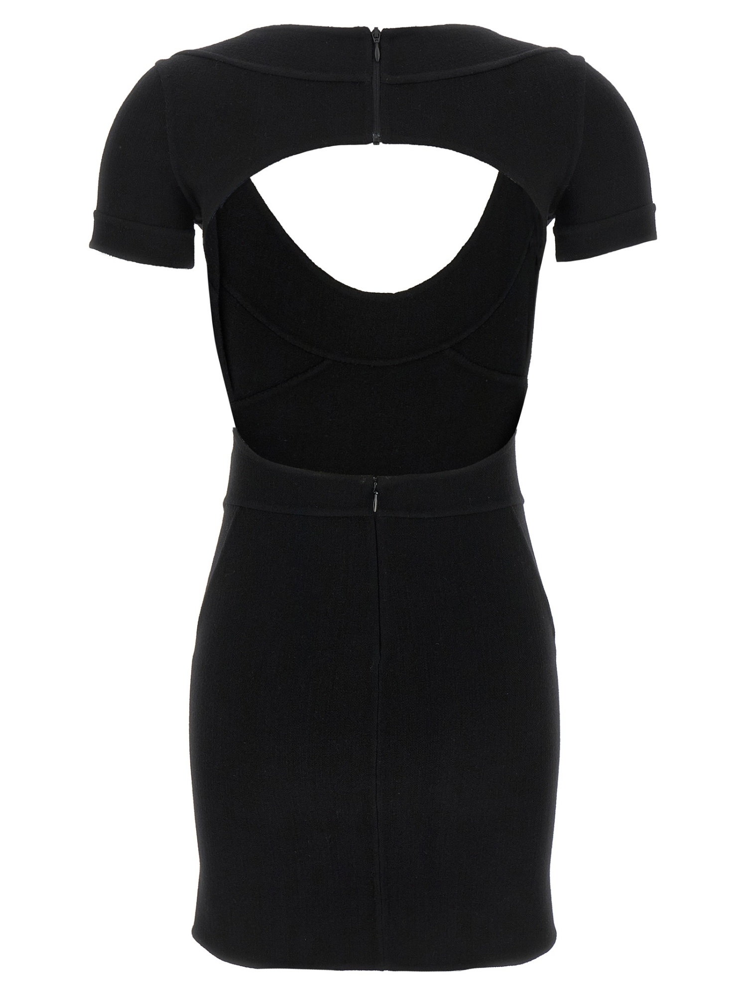 Dsquared2 Black Stretch Wool Blend Mini Dress In Black