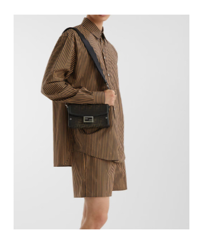 Fendi Cotton Poplin Pequin Shirt In Nude