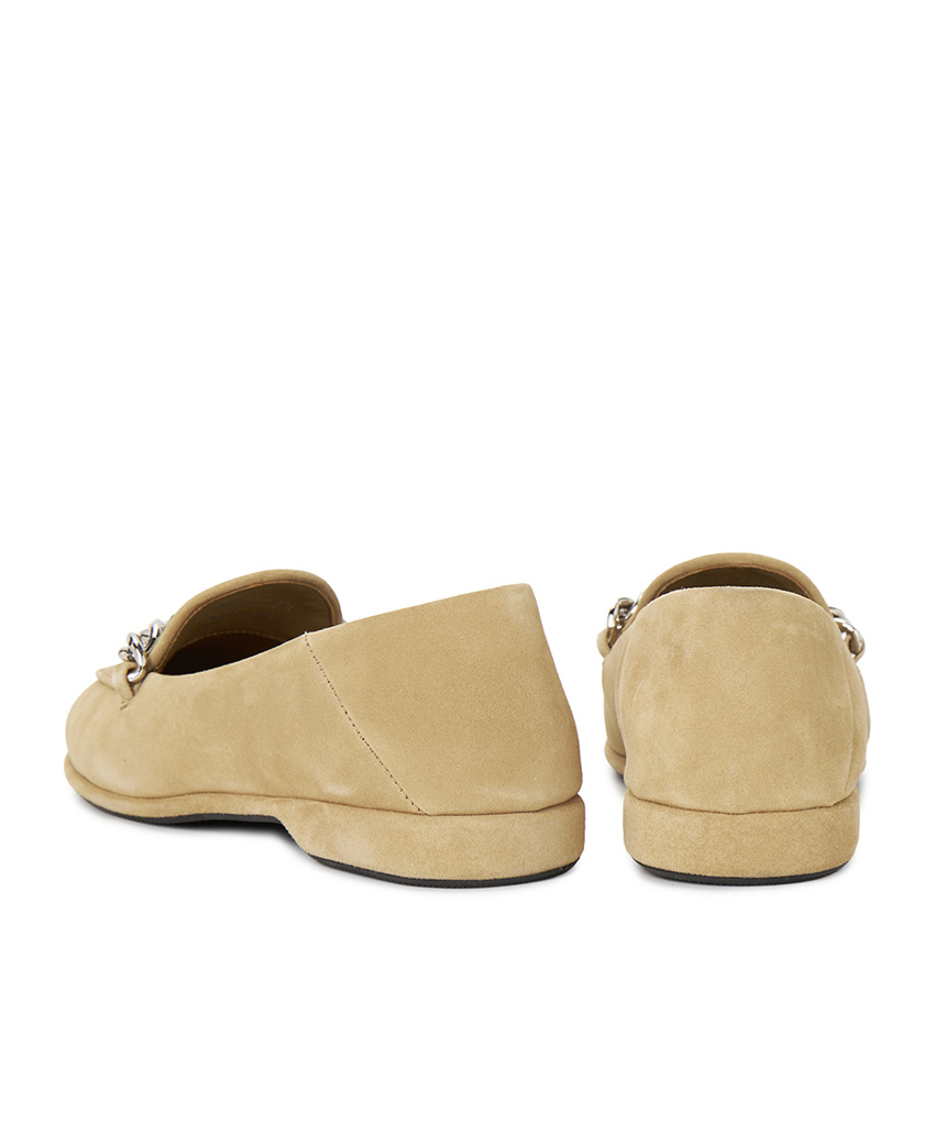 Miu Miu Round Head Loafer Shoes In Nude