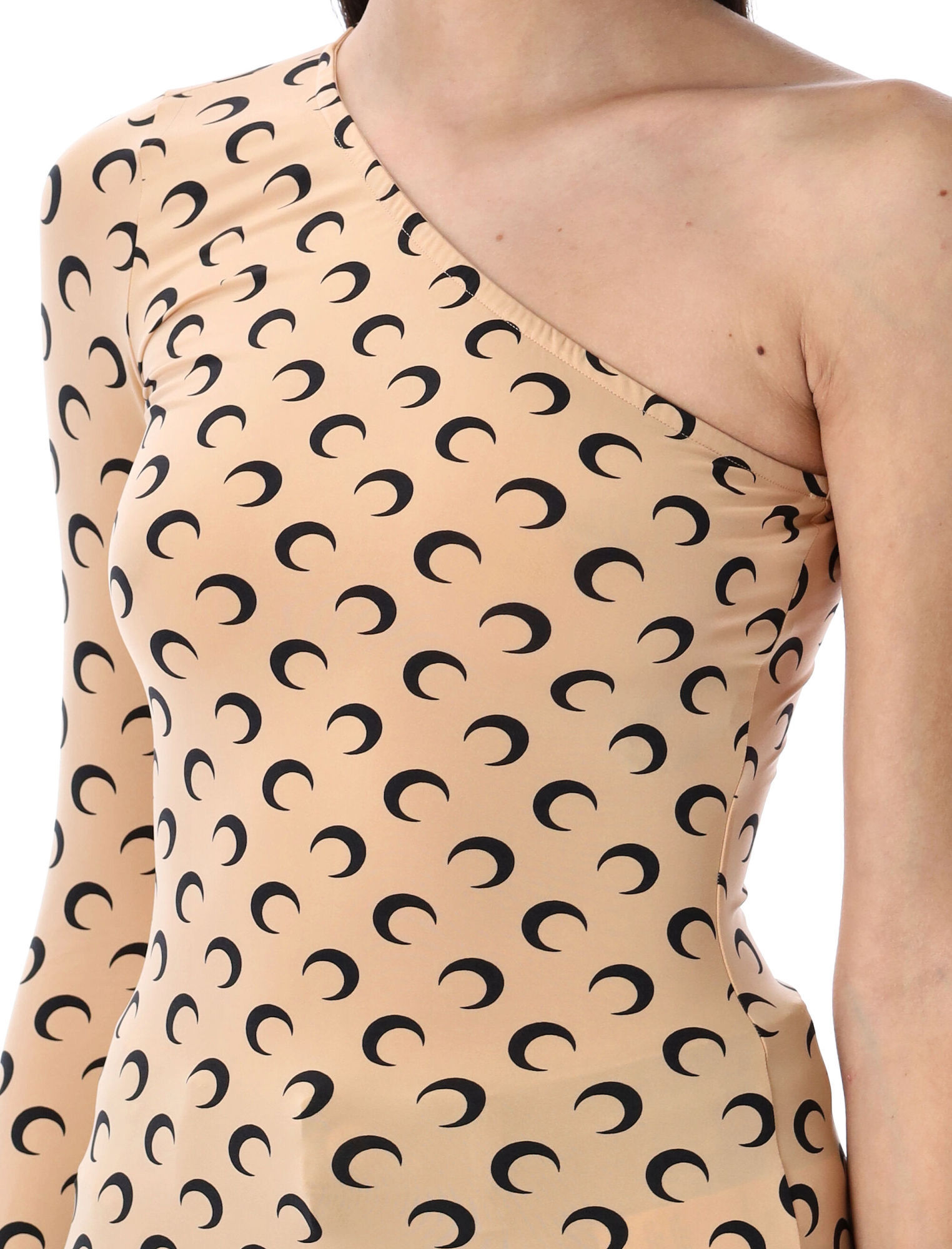 Marine Serre Second Skin Moon Asymmetric Top In Nude