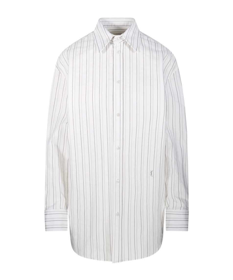 Saint Laurent Long-sleeved Shirt In White