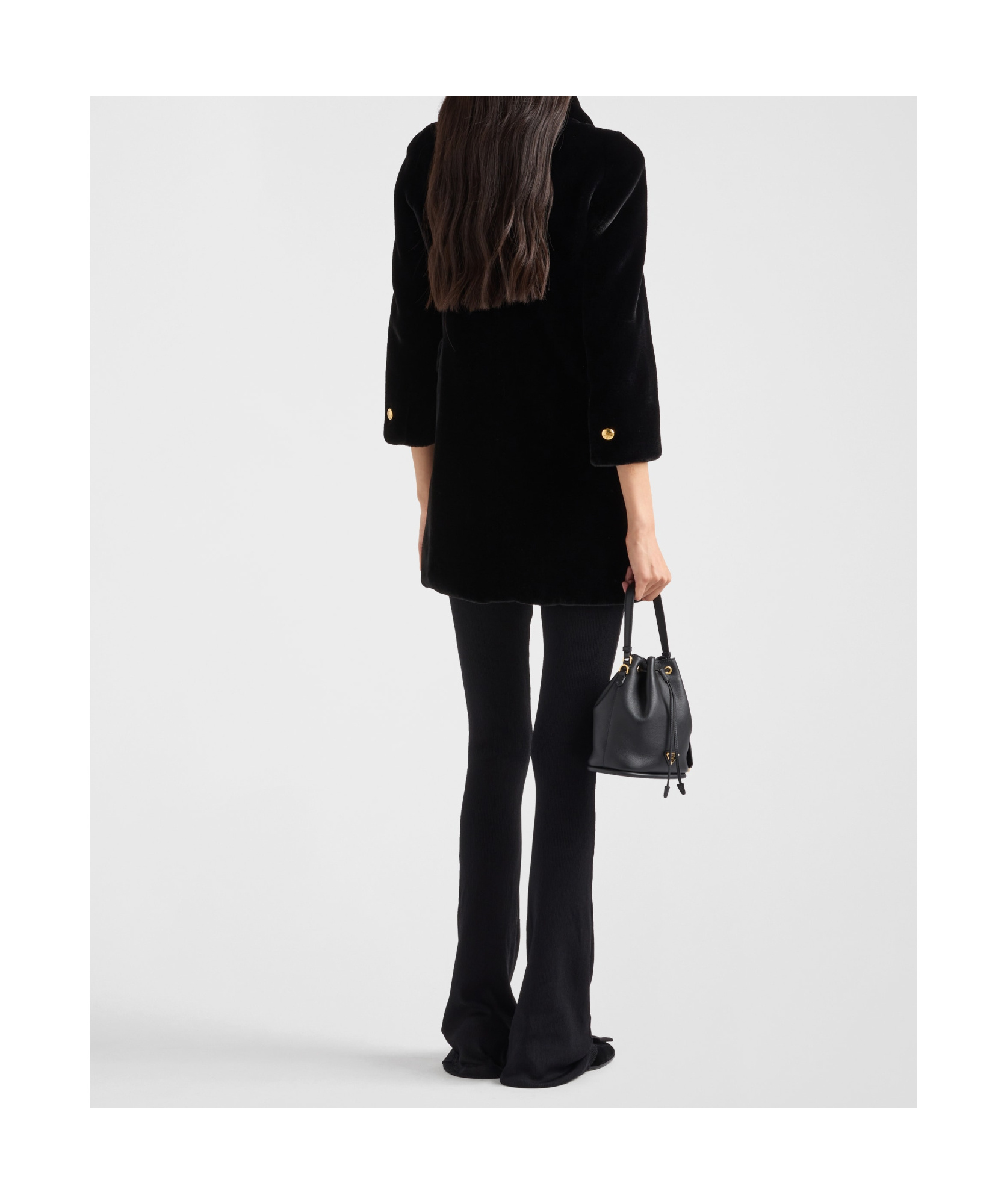 Prada Aspen Double-breasted Coat In Black