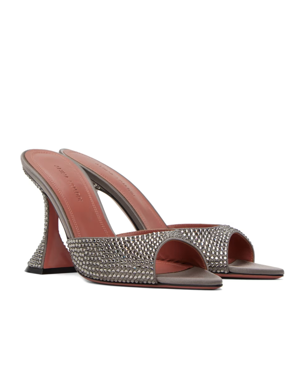 AMINA MUADDI CAROLINE CRYSTAL HIGH-HEELED SANDALS 