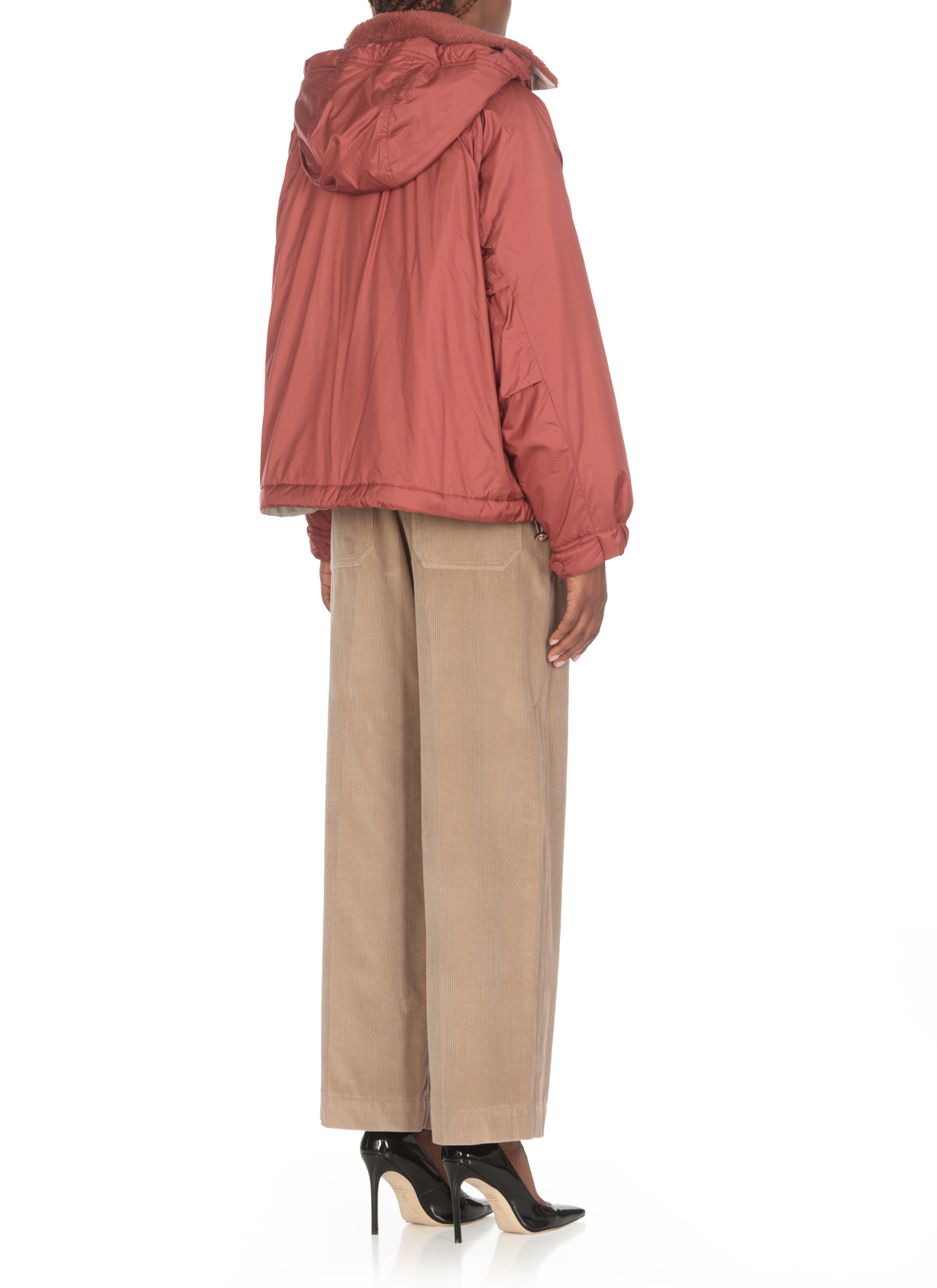 Weekend Max Mara Giacca A Vento Reversibile In Tela Antigoccia In Red