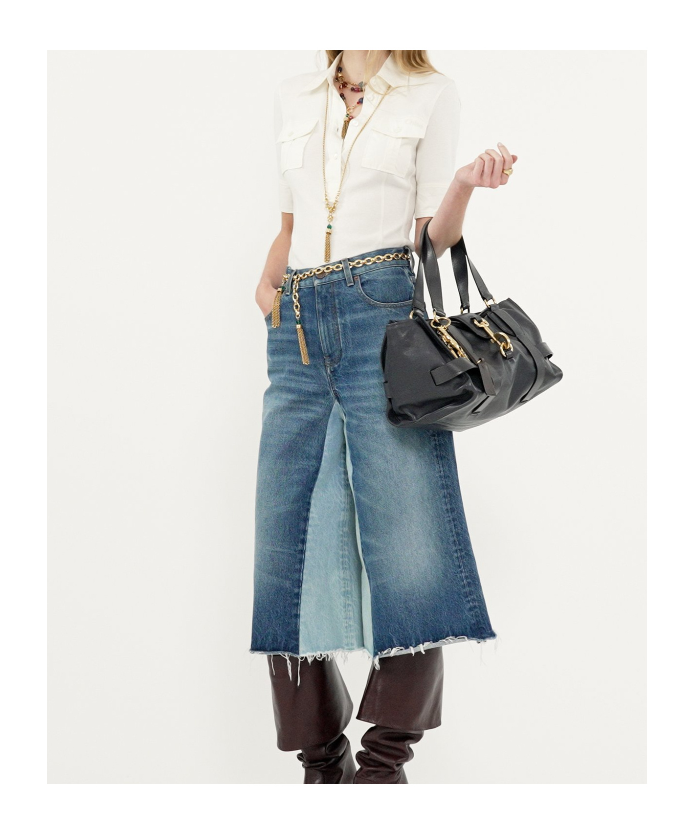 Chloé Utility-style Polo Shirt In Beige