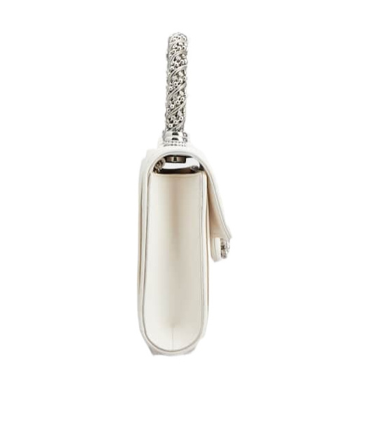 Roger Vivier Jewel Efflorescence Mini Leather Handbag In Cream
