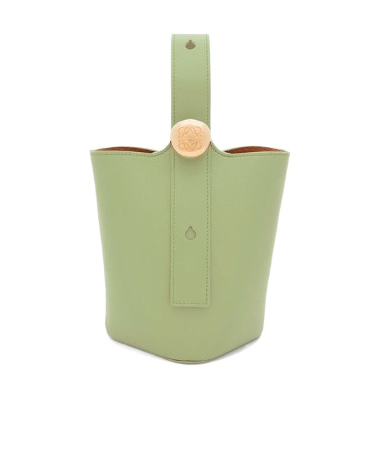 Loewe Women's Medium Pebble Bucket Bag In Green